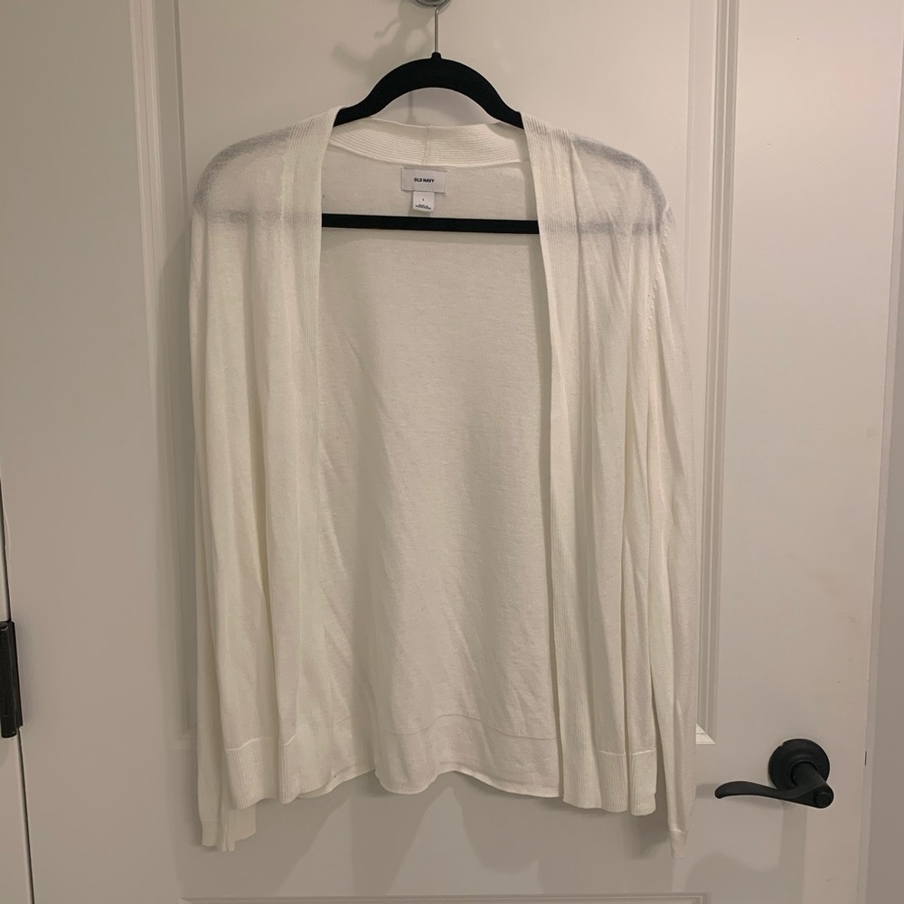 Old Navy white longline open cardigan NWT
